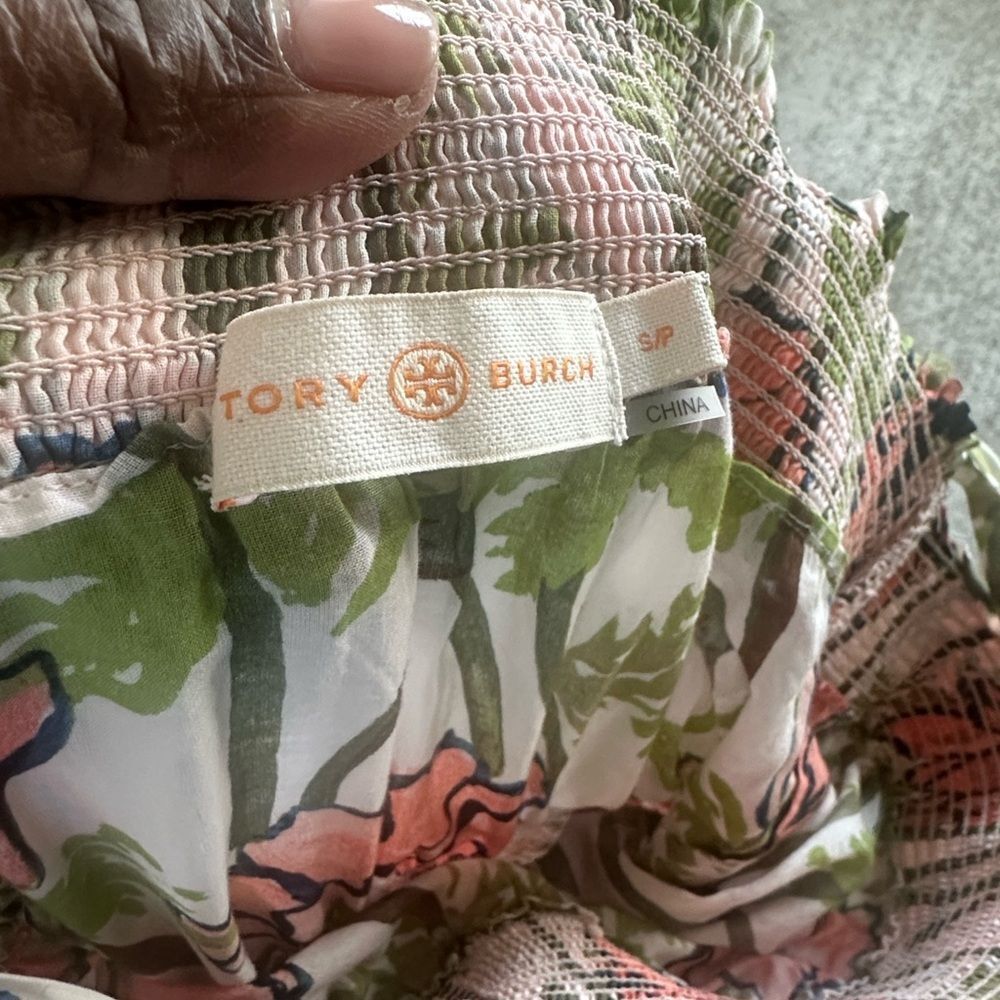 Tory Burch Floral Smocked Sundress S - Picture 7 of 9
